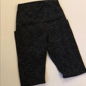 Align 25”, 7/8 length, black floral leggings